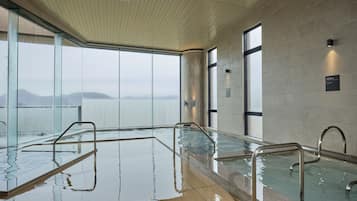 Swim surrounded by breathtaking views of the surrounding landscape from this indoor pool.