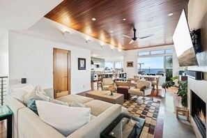 TV, caminetto, impianto stereo