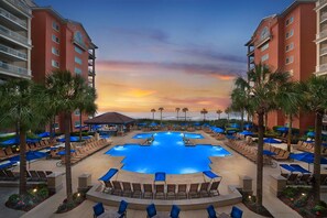 Indoor pool, a heated pool - Oceanside - Marriott's OceanWatch Villas - Upscale Resort Villa On The Beach! Spacious! (Myrtle Beach)