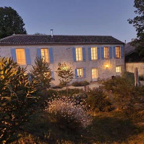 Converted barn in small commune in rolling countryside