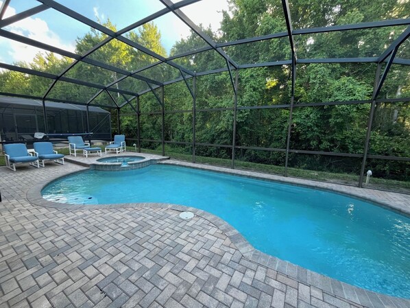 Outdoor pool, a heated pool