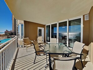 Outdoor dining - Emerald Beach #336 | 3 Pools + Gym & Dining! (Panama City Beach)