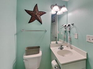 Hair dryer, towels