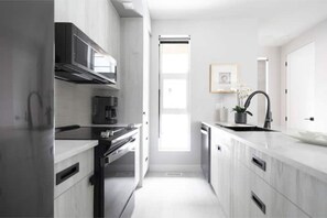 Kühlschrank, Mikrowelle, Ofen, Herdplatte