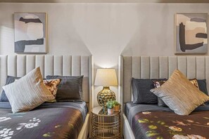 3 bedrooms, memory-foam beds, desk, iron/ironing board