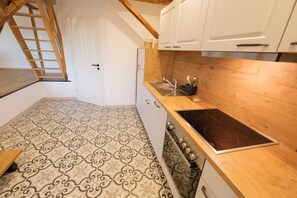 Fridge, oven, stovetop, dishwasher