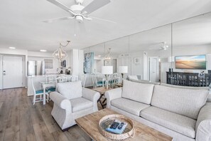 TV, fireplace - 2BR Condo + Private Balcony + Seasonal Beach Service | Magnolia House 303 (Destin)