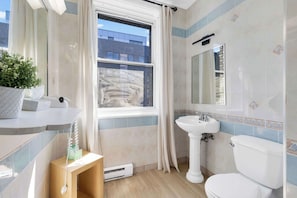 Bathtub, hair dryer