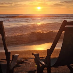 On the beach, free beach cabanas, sun-loungers, beach umbrellas