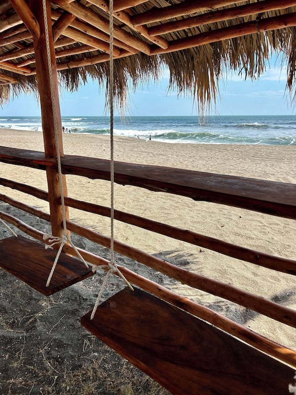 On the beach, free beach cabanas, sun-loungers, beach umbrellas