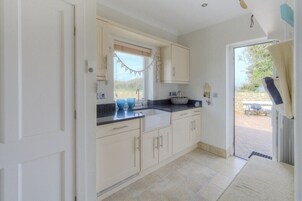 Fridge, dishwasher, electric kettle, toaster