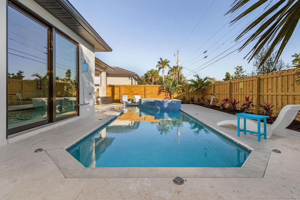 Photo 28 of New Villa! Close to the 🏖️! Heated Pool/Spa, Lanai, Grill, EV🔌! Two King beds!