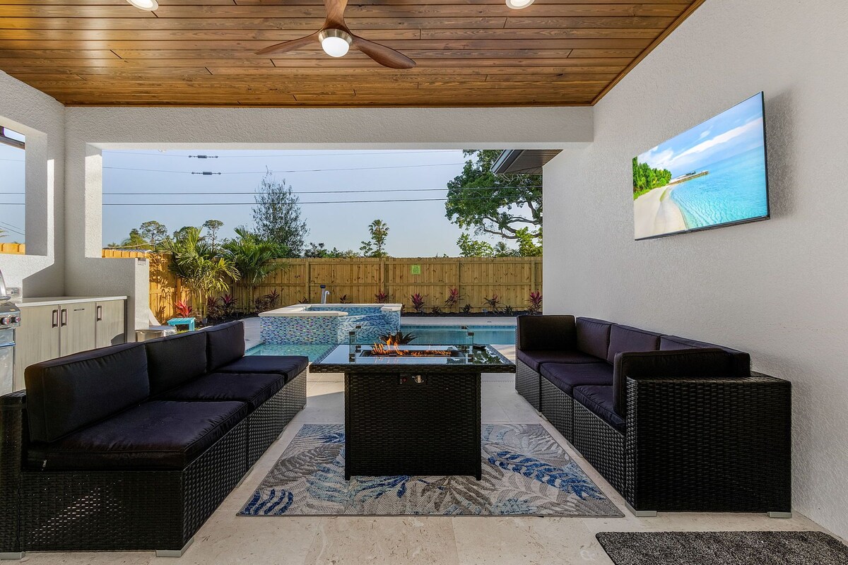 Photo 27 of New Villa! Close to the 🏖️! Heated Pool/Spa, Lanai, Grill, EV🔌! Two King beds!
