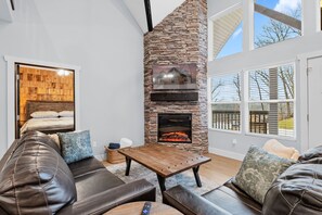 Smart TV, fireplace, video games, foosball