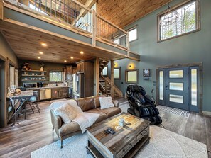 Smart TV, fireplace, video games