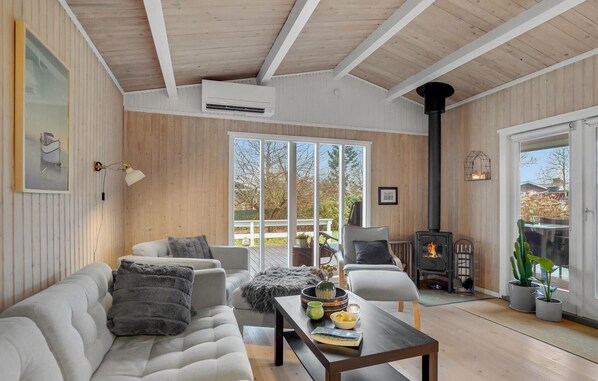 TV connectée, cheminée, lecteur de DVD