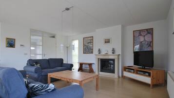 Smart TV, fireplace, DVD player