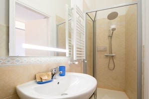 Dusche, Haartrockner, Bidet, Handtücher