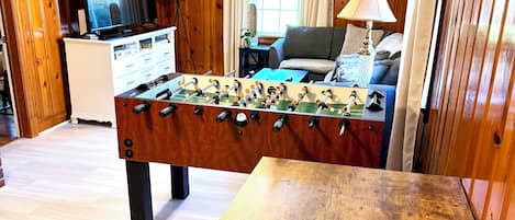 Smart TV, table football, computer monitors