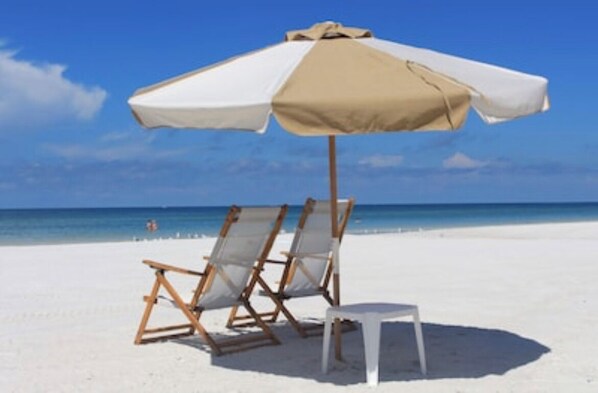 Sun loungers, beach towels
