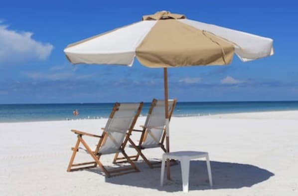 Sun loungers, beach towels