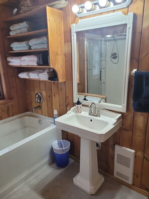 Dusche, Whirlpool, Haartrockner, Handtücher