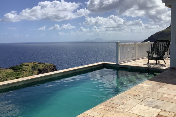 Terrace view Windsong Villa Saba