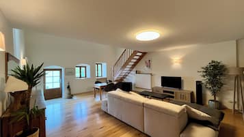 Smart-TV, Kamin, DVD-Player, Stereoanlage