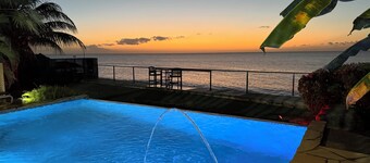 Beach front, with infinity pool.