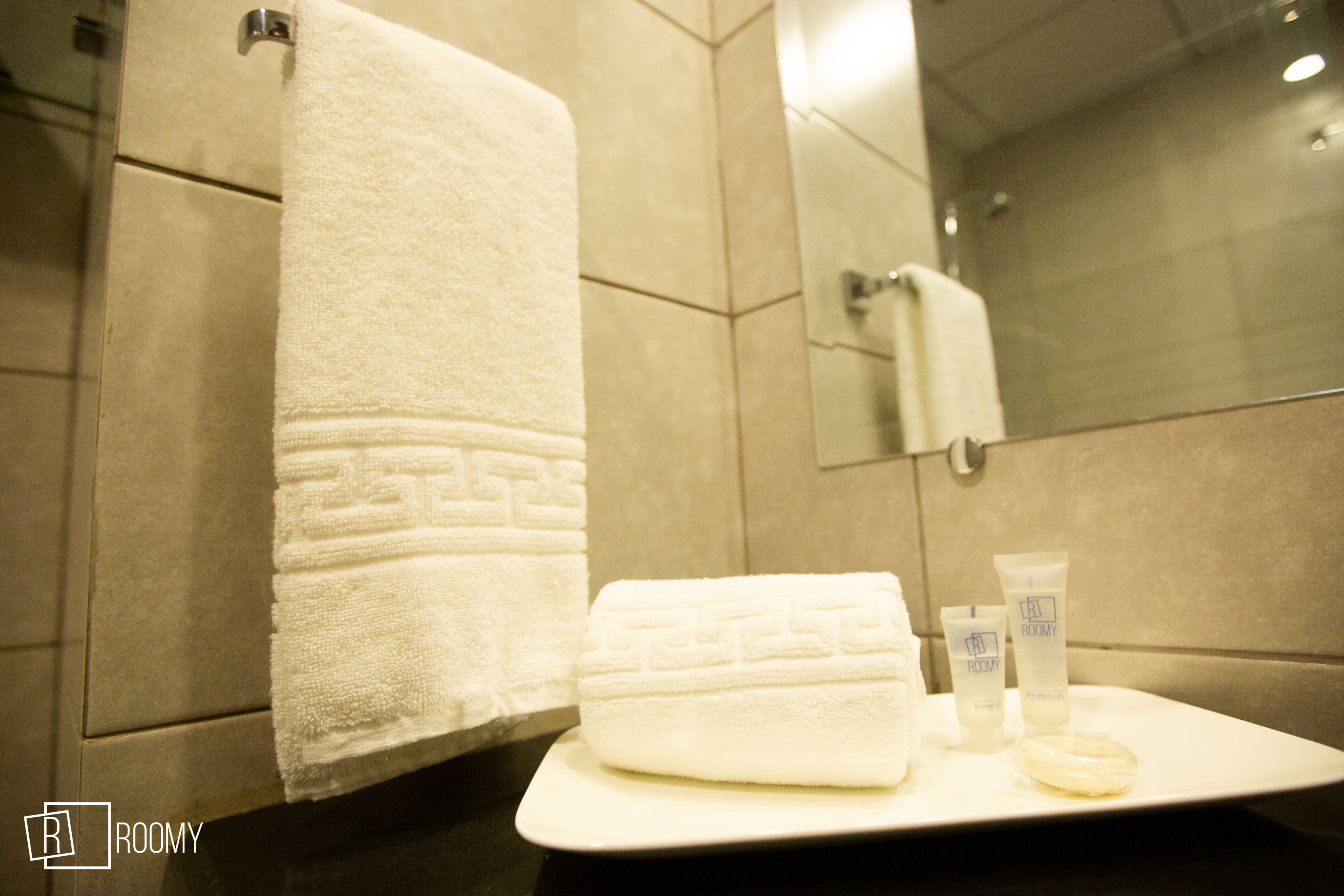 Shower, free toiletries, hair dryer, bathrobes