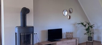 Vacation apartment with garden 1.5 km from the sea.