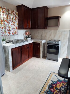 Fridge, microwave, oven, stovetop - Modern beautiful decorated space with a beautiful  garden (Runaway Bay)