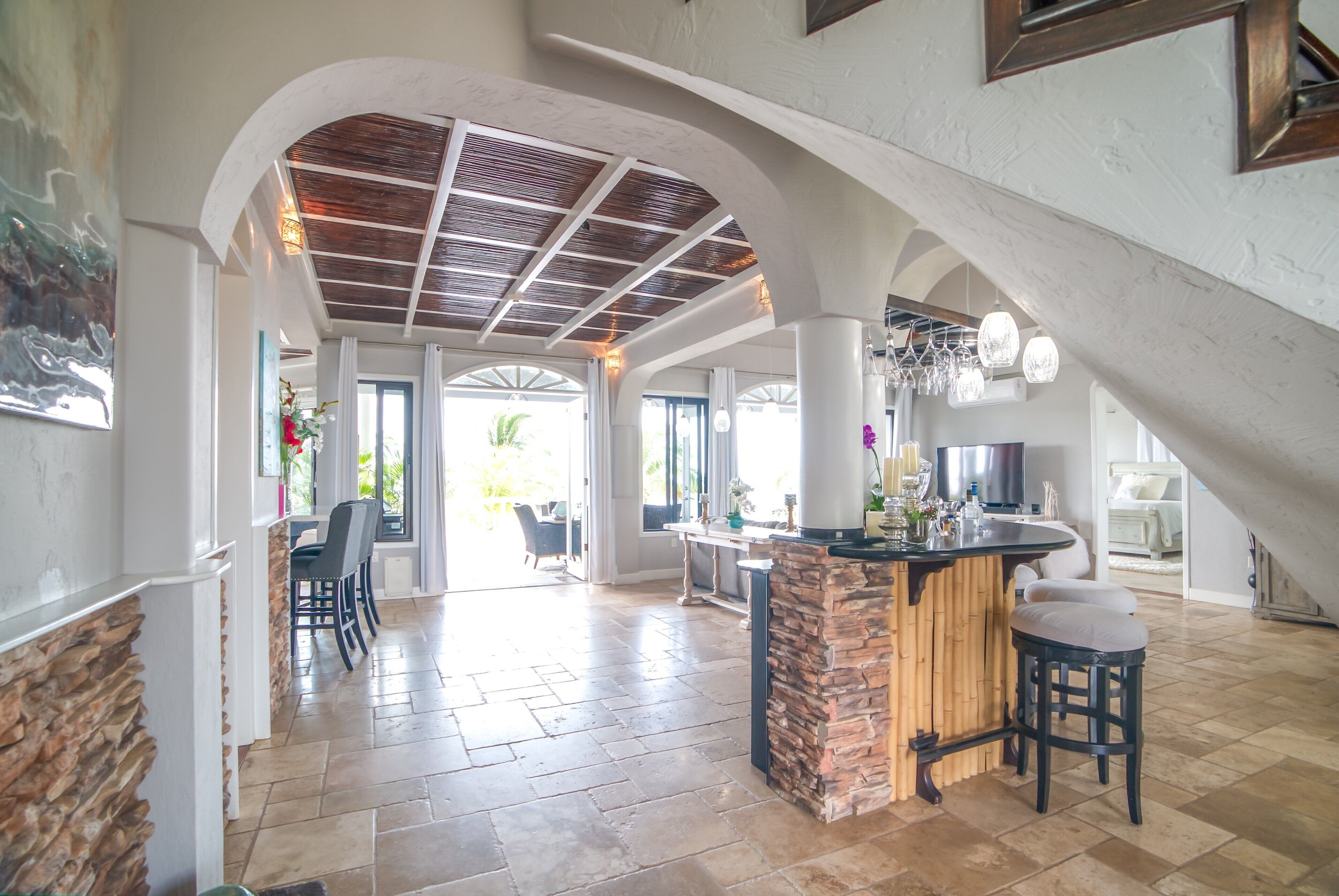 Luxury Villa | Private kitchen | Full-sized fridge, microwave, oven, stovetop