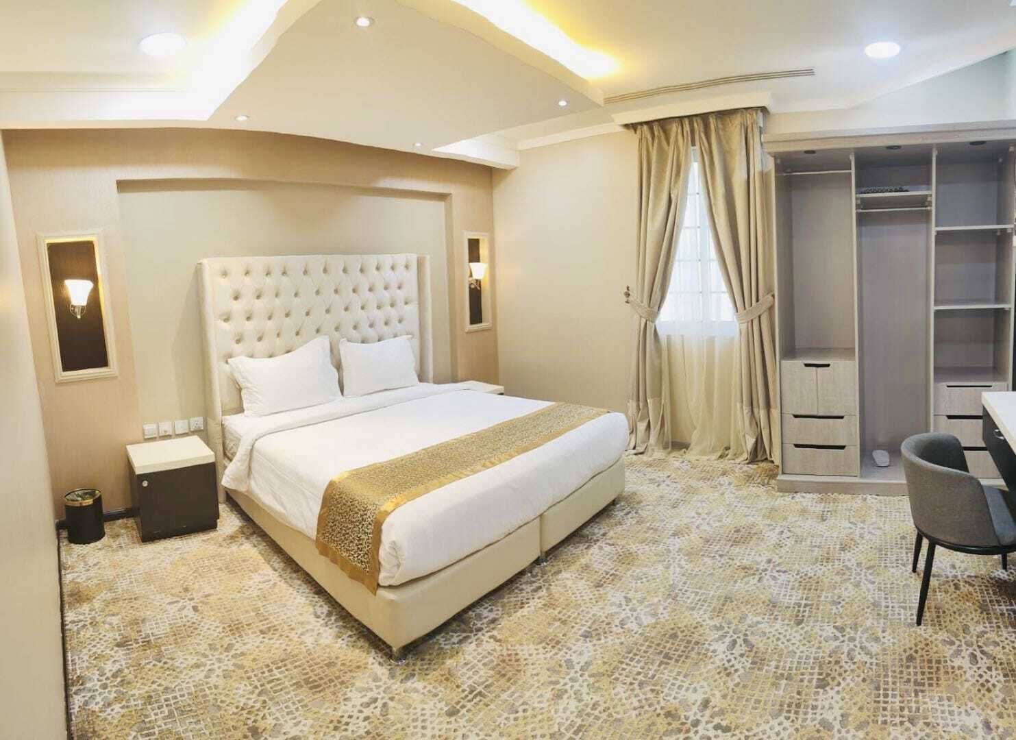 Egyptian cotton sheets, premium bedding, memory-foam beds, minibar