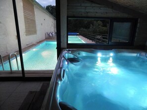Piscine extérieure, piscine chauffée