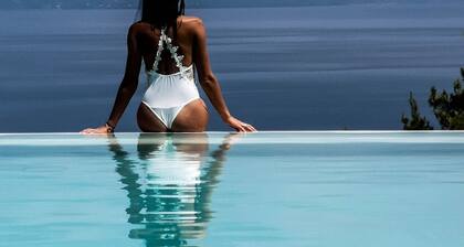 Beautiful view of the sea and the mountains