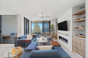 TV, fireplace, offices