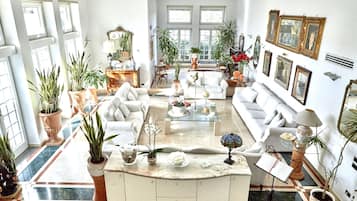 TV, caminetto, impianto stereo