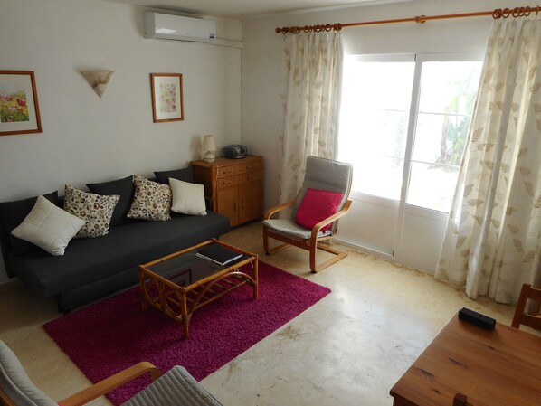 TV, DVD player, books