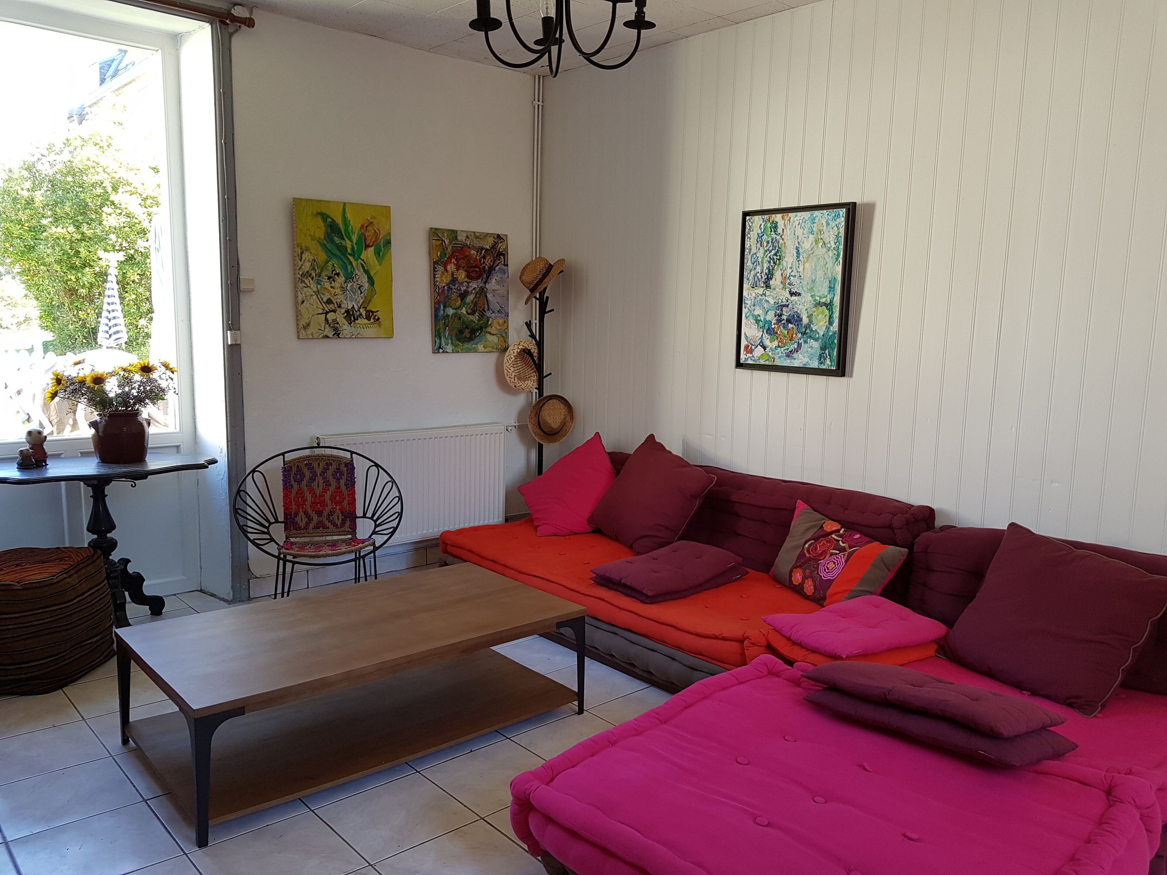 TV, DVD player, foosball, table tennis