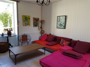 TV, DVD player, foosball, table tennis