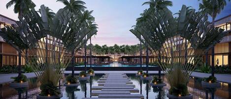 Outdoor pool, a heated pool