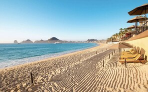 Sun-loungers, beach towels