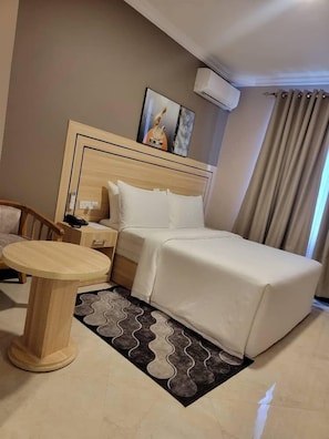 In-room safe, desk, laptop workspace, soundproofing