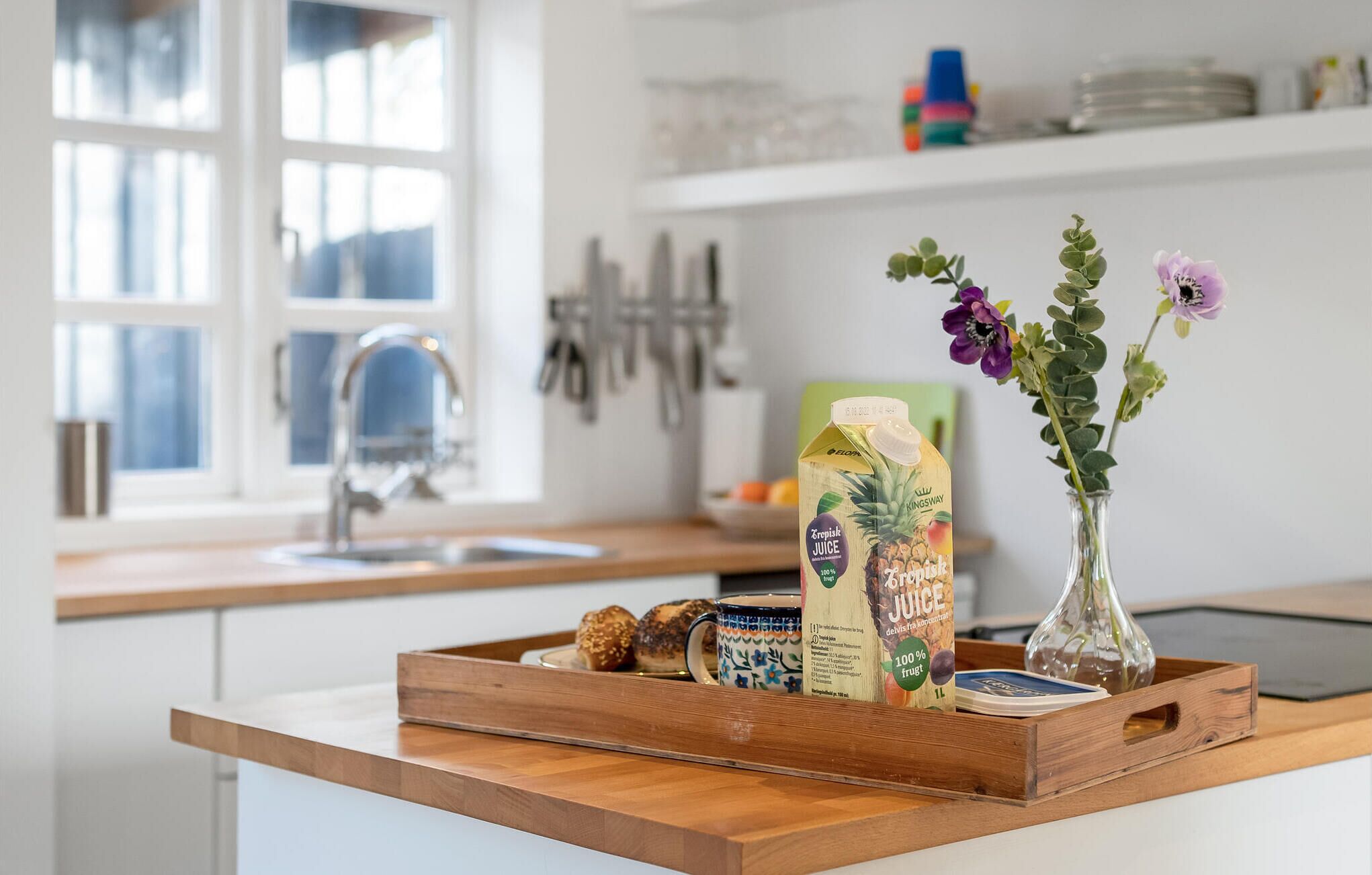 Fridge, stovetop, coffee/tea maker