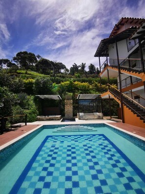 Outdoor pool, a heated pool