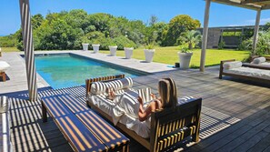 Piscine extérieure, piscine chauffée