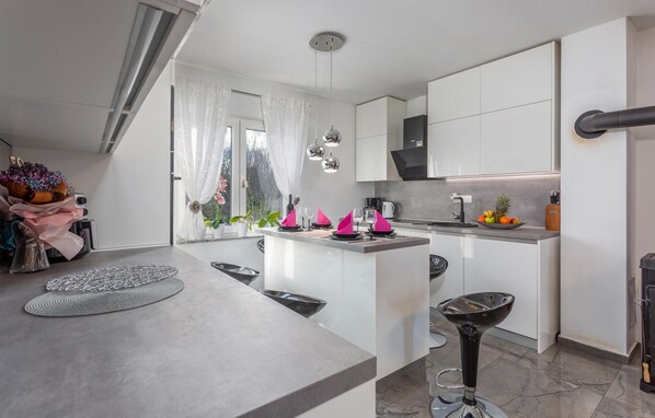 Fridge, oven, stovetop, dishwasher