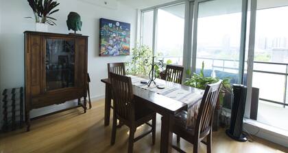 Stylish, Bright, Chinatown Condo, w/secure parking, pet ok, view, self-check-in.