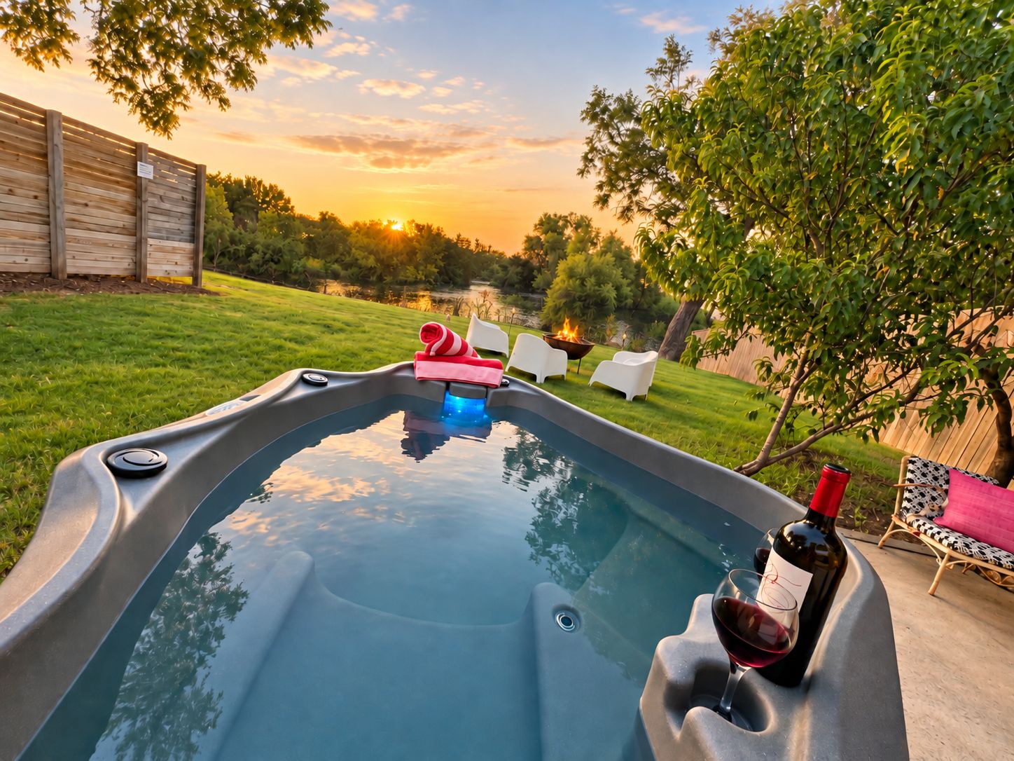 Outdoor spa tub
